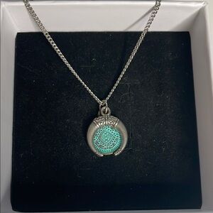 Silver and Turquoise Pendant Necklace